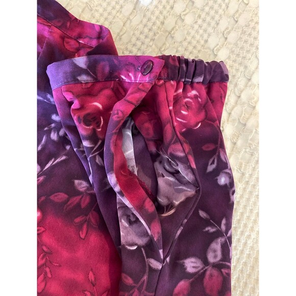 S. G. Sport Skirt Size Large Petite Elastic Waistband Back Pink Purple MIDI - Picture 7 of 12